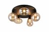 Nowoczesny plafon lampa sufitowa czarna szklane klosze uniwersalna minimalistyczna LUMINA 617030513 Trio